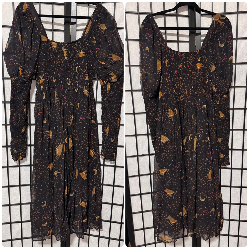 Farm Rio size XL Leopard Sky midi dress celestial - Picture 4 of 10